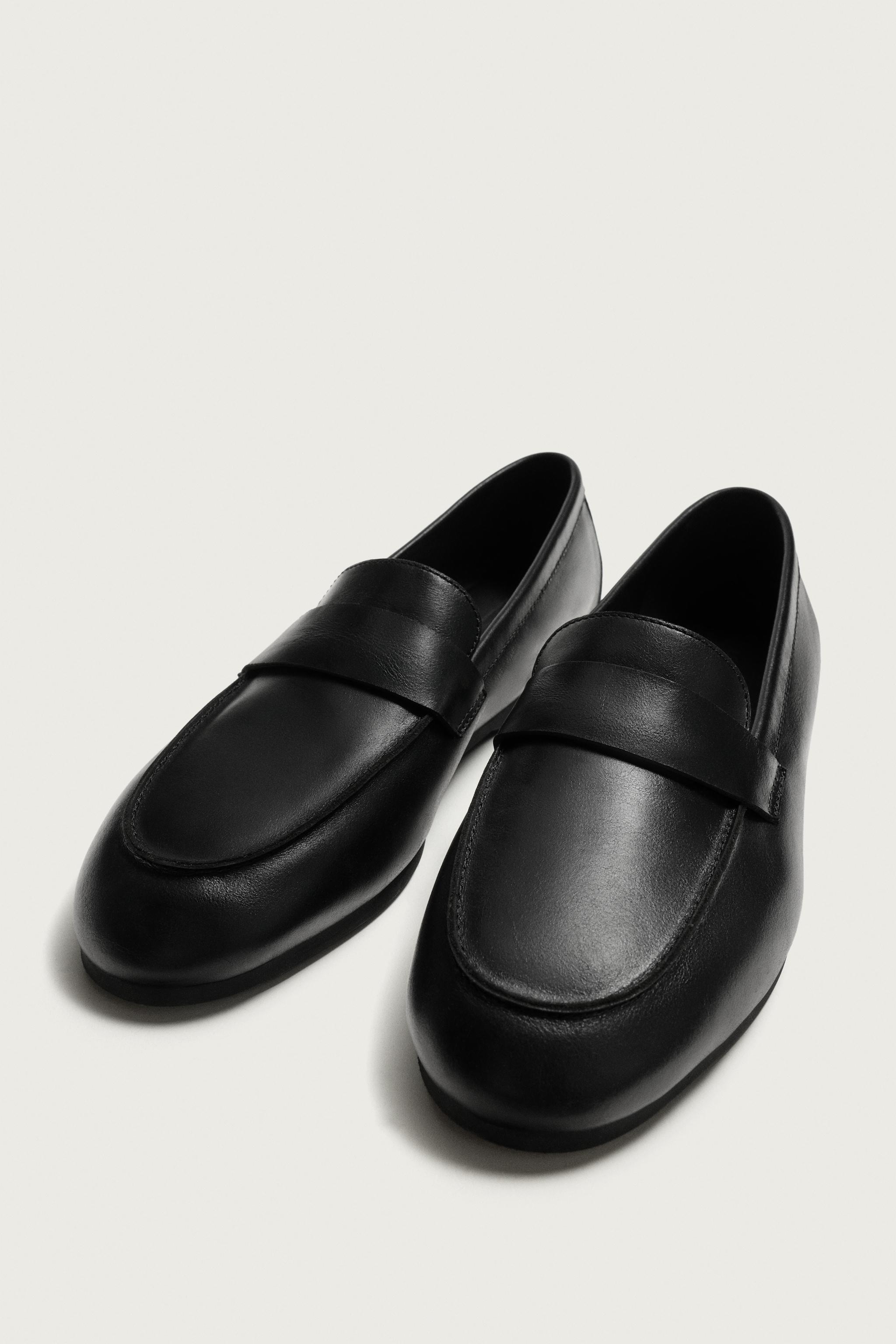 AARON LEVINE X ZARA LEATHER PENNY LOAFERS